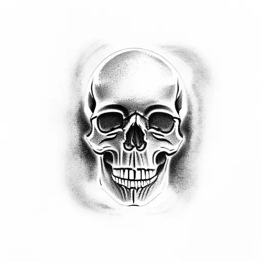 realistic skull darkart tattoo design idea