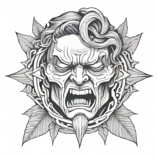 Mental health and anger issues  tattoo design idea