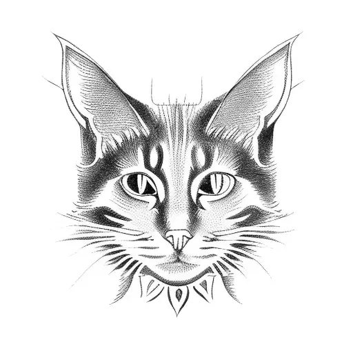 black cats with a gothic castle tattoo design idea