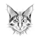 black cats with a gothic castle tattoo design idea