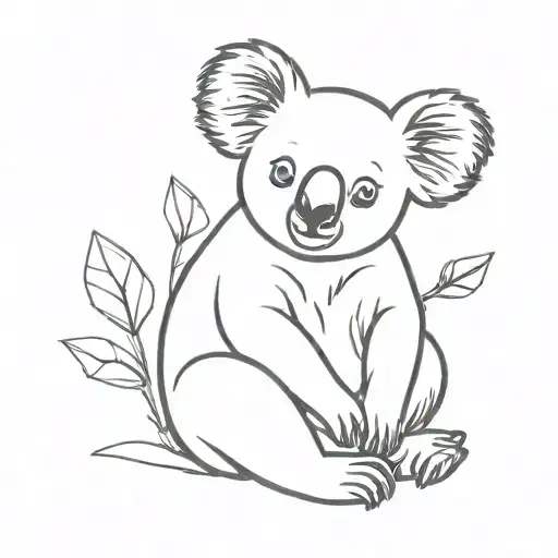 Koala with kangaroo beenie tattoo design idea