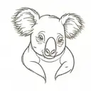 koala in kangaroo hat tattoo design idea