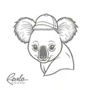 koala in kangaroo hat tattoo design idea