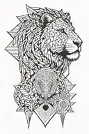 half Leo with virgo, aquarius and ibix tattoo design idea