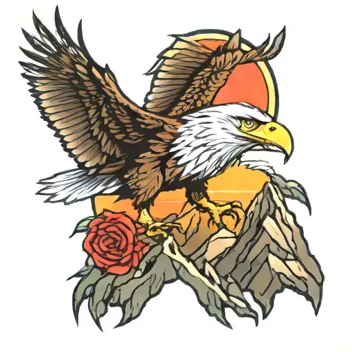 eagle and mountain shoulder tattoo  tattoo design idea