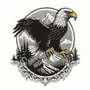 mountain adventure theme with eagle soaring tattoo design idea