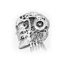 Humeral head fracture transformed into a majestic mechanical structure tattoo design idea