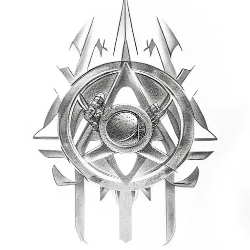 Iron man, Game of Thrones, Black speach form LoTR, Deathly hallows symbol, tattoo design idea