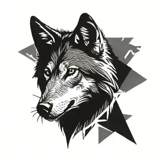 turkish grey wolf  tattoo design idea