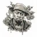 Gangsta rapper surrounded tattoo design idea