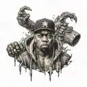 Gangsta rapper surrounded tattoo design idea
