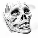 sketch of the maxilla, focusing on its unique features, like the jaw extension tattoo design idea