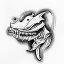 sketch of the maxilla, focusing on its unique features, like the jaw extension tattoo design idea