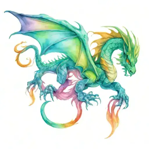 colorful Ljubljana dragon mastectomy scar cover tattoo design idea