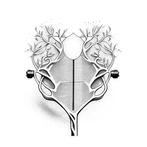 guitar, tree tattoo design idea