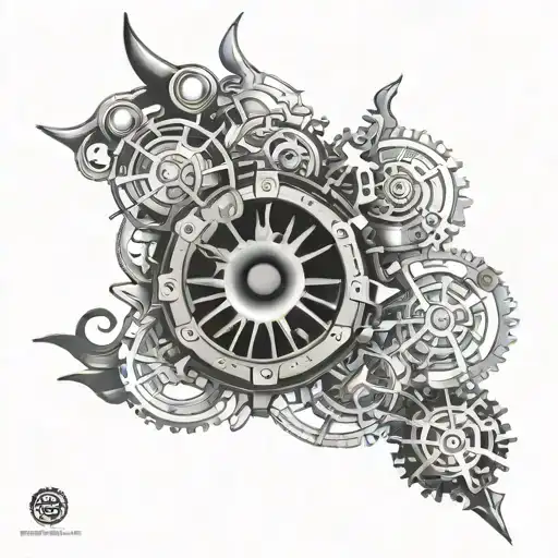 steampunk sleeve tattoo design idea