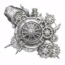 steampunk sleeve tattoo design idea