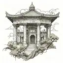 national monument like structure tattoo design idea