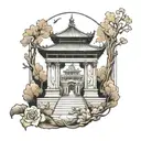 national monument like structure tattoo design idea