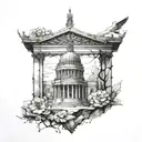 national monument like structure tattoo design idea