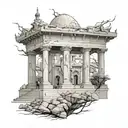 national monument like structure tattoo design idea