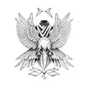 hawk and bluebird protective and guiding tattoo design idea