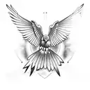 hawk and bluebird protective and guiding tattoo design idea