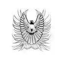 hawk and bluebird protective and guiding tattoo design idea