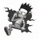 bart simpson smoking tattoo design idea