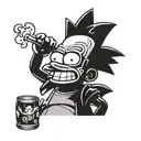 bart simpson smoking tattoo design idea