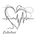 Heartbeat with name Zeenu tattoo design idea