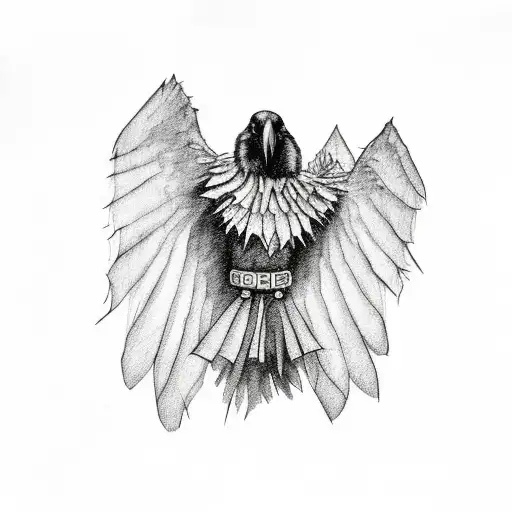 Raven with Scarecrow tattoo design idea