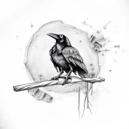 Raven on Voodoo Scarecrow tattoo design idea