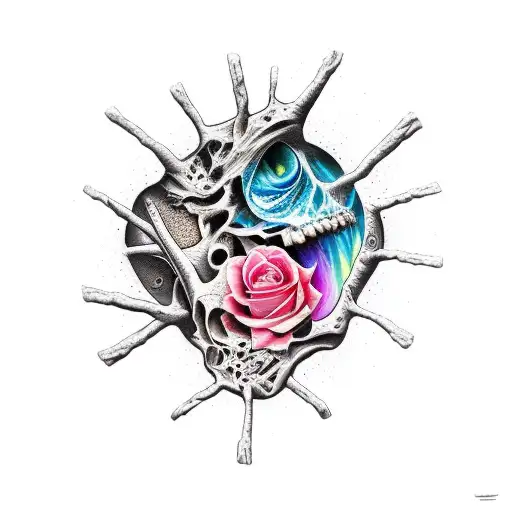 Broken bone tattoo design idea