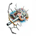 Broken bone tattoo design idea