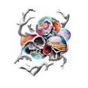 Broken bone tattoo design idea