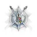 Templar knight with a shield and sword tattoo design idea