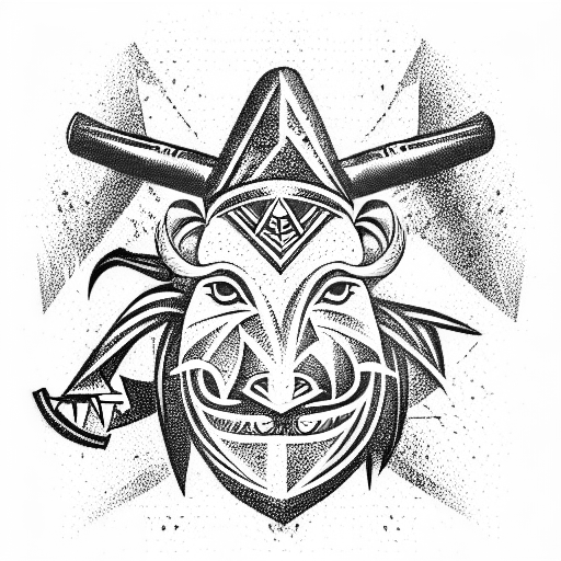 Masonic Warthog Warrior tattoo design idea