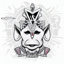 Masonic Warthog Warrior tattoo design idea