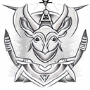 Masonic Warthog Warrior tattoo design idea