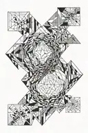 Fineline, mindset Terms, Geometrical shapes ,bust by newton, tattoo design idea