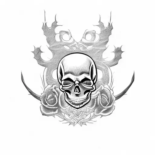 Skull tattoo design idea