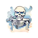 skeleton couple beach  tattoo design idea