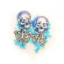 skeleton couple beach  tattoo design idea