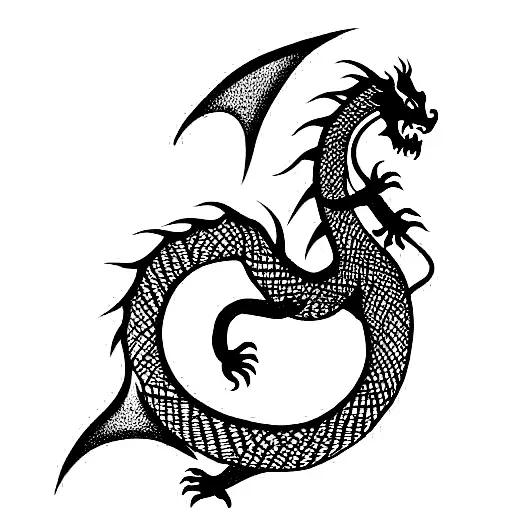 Dragon year 2000 Arabic  tattoo design idea