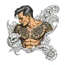 man with chest tattoo tattoo design idea