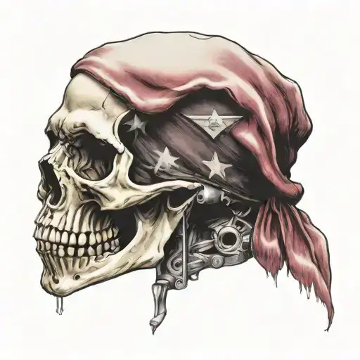 skull wearing a US Army maroon beret tattoo design idea