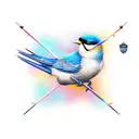 Bird sagittarius tattoo design idea