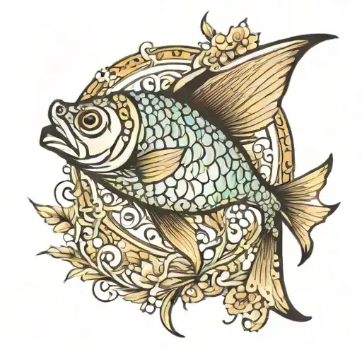 christian  fish  tattoo design idea
