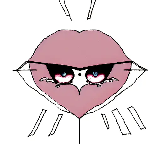 A broken heart with a crying eye in the other half that looks at you tattoo design idea